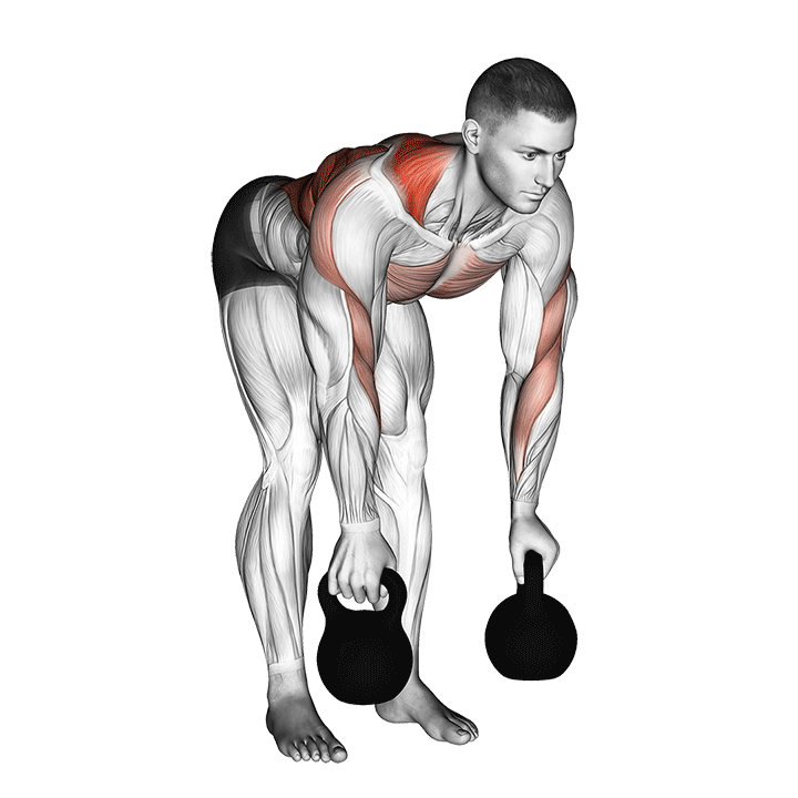 kettlebell alternating row