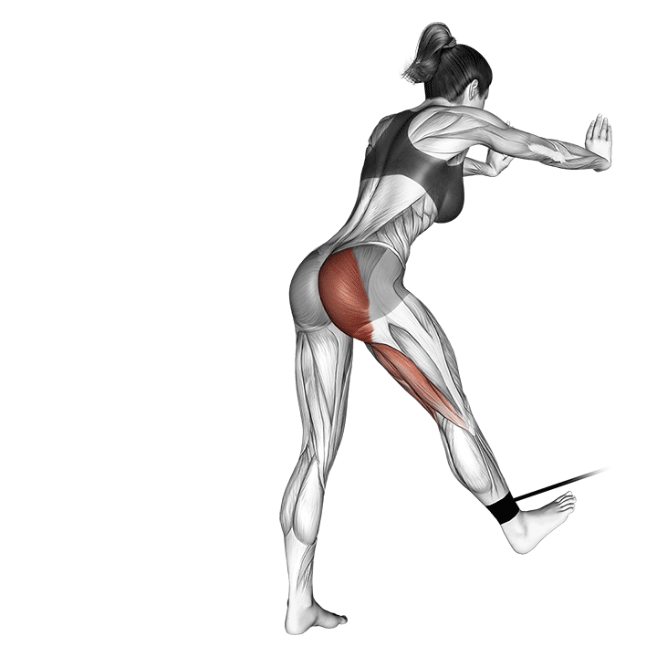 band bent-over hip extension
