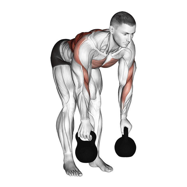 kettlebell two arm row