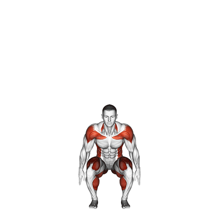 squat to overhead reach with twist