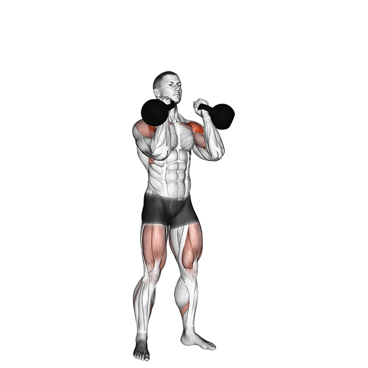 kettlebell double push press demonstration