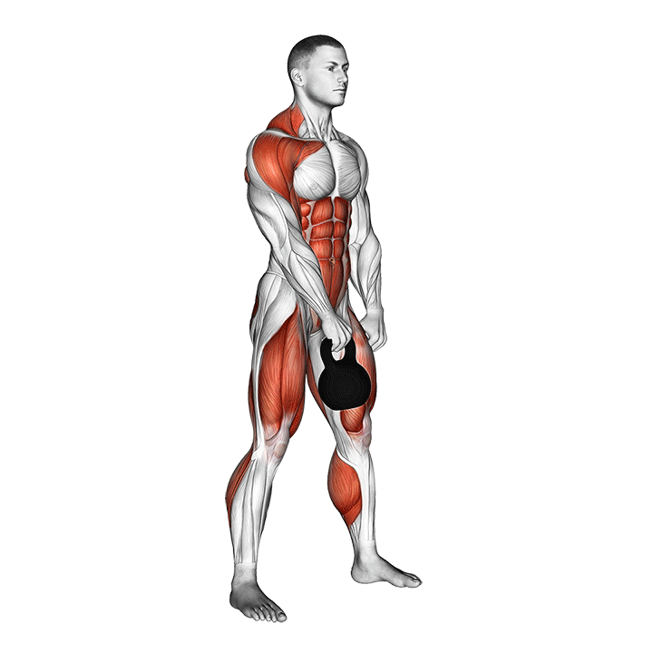 kettlebell hang clean demonstration