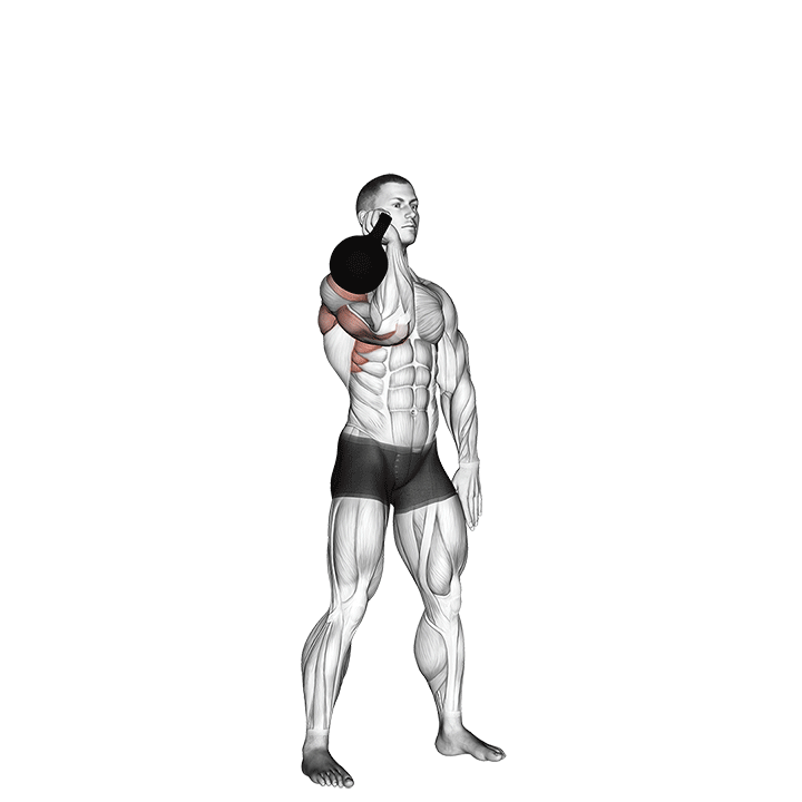 kettlebell one arm military press to the side demonstration