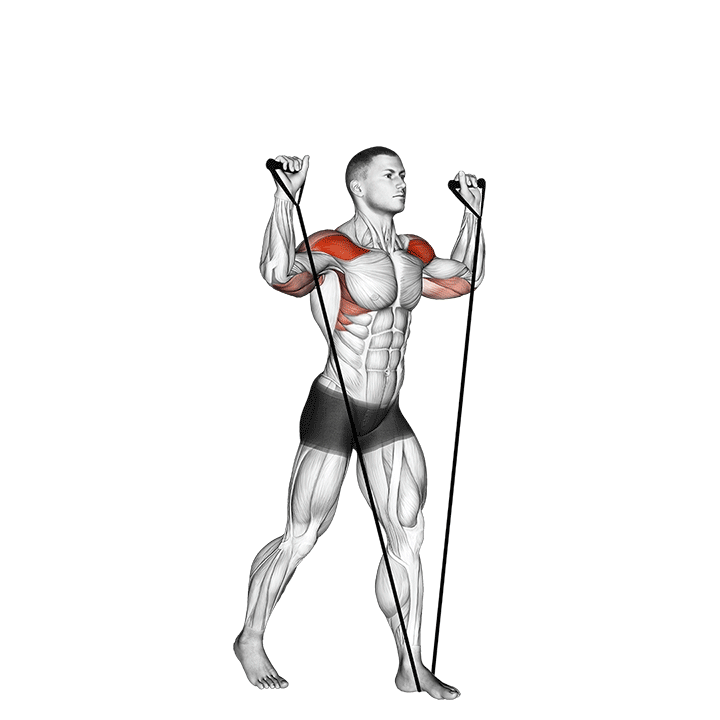 band shoulder press demonstration