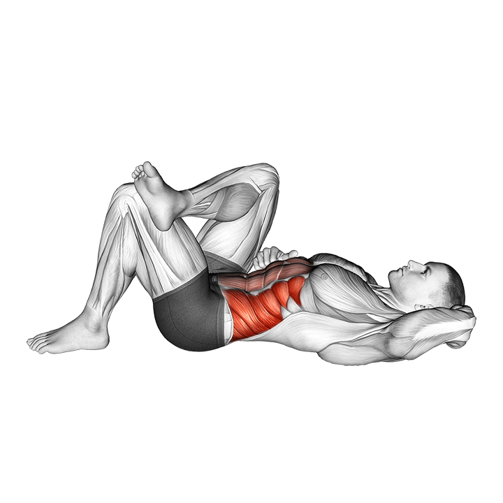 lying elbow to knee demonstration